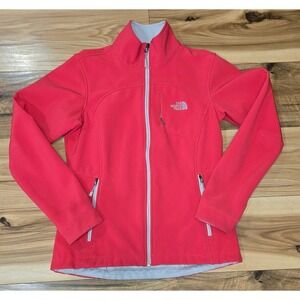 The North Face Soft Shell Jacket Womens Hot Pink Size S Windwall Full Zip